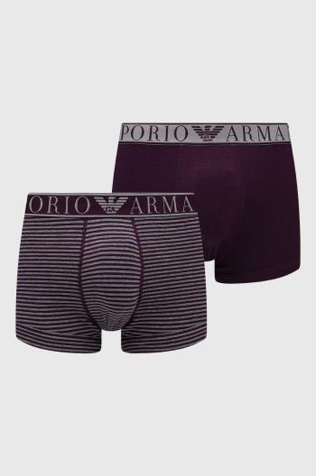 Boxerky Emporio Armani Underwear 2-pack pánské, fialová barva