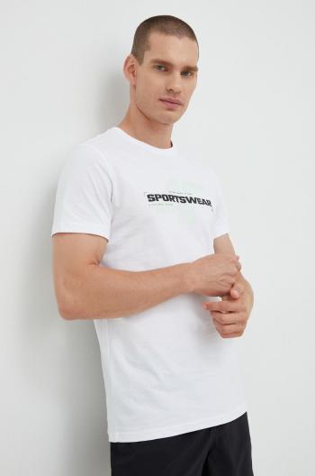 Bavlněné tričko 4F bílá barva, s potiskem