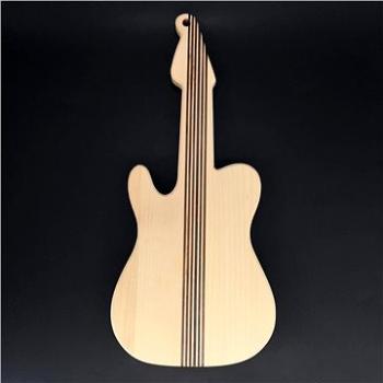 AMADEA Dřevěné prkénko ve tvaru kytary, masivní dřevo, 45x20x2 cm (26695-00)