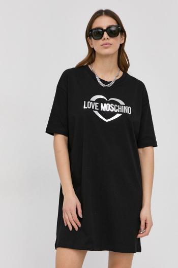 Šaty Love Moschino černá barva, mini, oversize