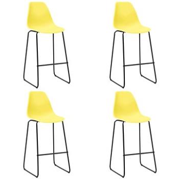 Barové židle 4 ks žluté plast (281510)