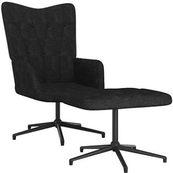 Relaxační křeslo se stoličkou černé textil, 327584 (327584)