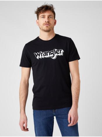 Černé pánské tričko s potiskem Wrangler SS Logo