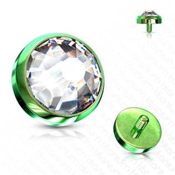 Šperky4U Zelený microdermal piercing - ozdobná část 5 mm - MD012GD-05