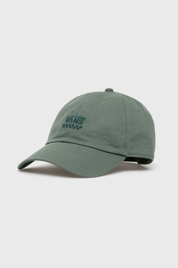 Bavlněná baseballová čepice Vans zelená barva