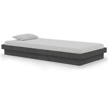 Rám postele šedý masivní dřevo 90 × 190 cm Single, 819939 (819939)