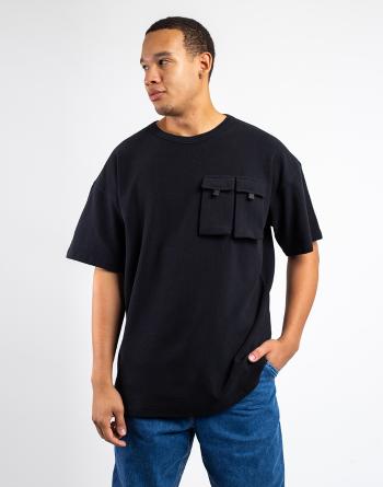 Tričko Knowledge Cotton Waffle Oversized Tee 1300 Black Jet