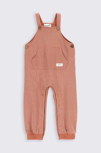 Dětské bavlněné kalhoty Coccodrillo hnědá barva, vzorované