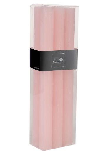 Box  6 růžových stolních  svíček  - 24 cm/13H 34043
