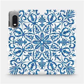Flipové pouzdro na mobil Samsung Xcover PRO - ME01P Modré květinové vzorce (5903516239160)