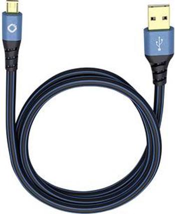 USB 2.0 kabel Oehlbach USB Plus Micro 9333, 3.00 m, modrá