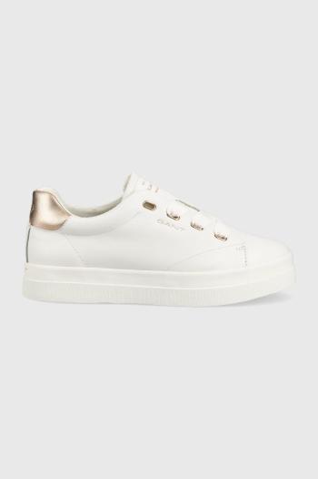 Kožené sneakers boty Gant Avona , bílá barva