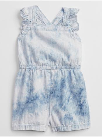 Modrý holčičí dětský overal tie-dye denim romper