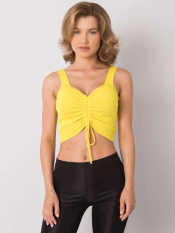 ŽLUTÝ DÁMSKÝ TOP SE STAŽENÍM CA-TP-1474.40P-YELLOW Velikost: ONE SIZE