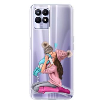 Odolné silikonové pouzdro iSaprio - Kissing Mom - Brunette and Boy - Realme 8i