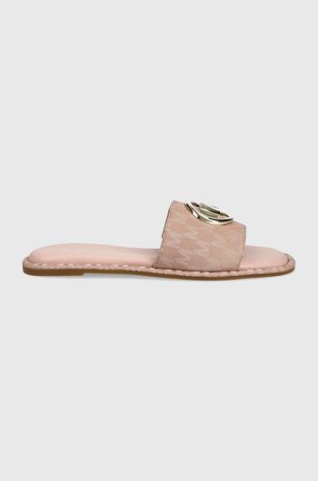 Pantofle MICHAEL Michael Kors Hayworth Slide dámské, růžová barva