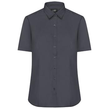 James & Nicholson Dámská košile s krátkým rukávem JN679 - Tmavě šedá | S