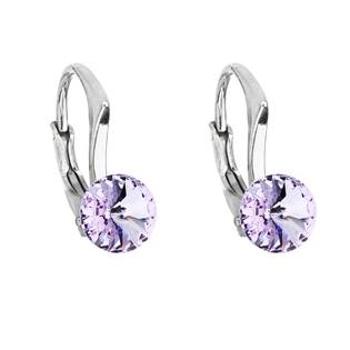 EVOLUTION GROUP CZ Stříbrné náušnice s Crystals from Swarovski® Violet - 31230.3 Violet