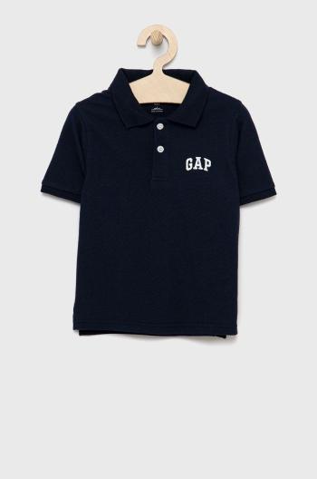 Bavlněné polo tričko GAP tmavomodrá barva