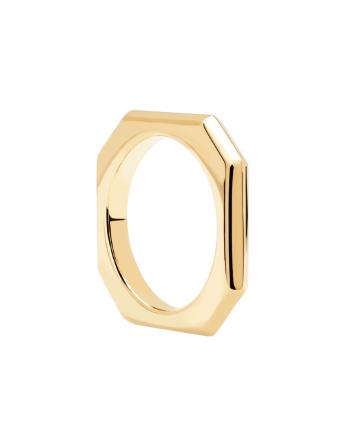 PDPAOLA Elegantní pozlacený prsten SIGNATURE LINK Gold AN01-378 50 mm