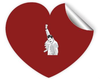 Samolepky srdce - 5 kusů Freddie Mercury