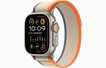 Apple Watch Ultra 2/49mm/Titan/Sport Band/Orange-Beige Trail/-S/M