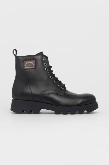 Kožené boty Karl Lagerfeld pánské, černá barva