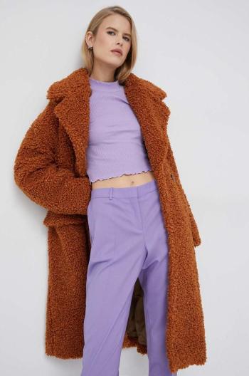 Kabát United Colors of Benetton dámský, hnědá barva, přechodný, oversize
