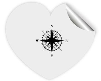 Samolepky srdce - 5 kusů Kompas