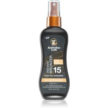 Australian Gold Instant Bronzer ochranný sprej na opalování s bronzerem SPF 15 100 ml