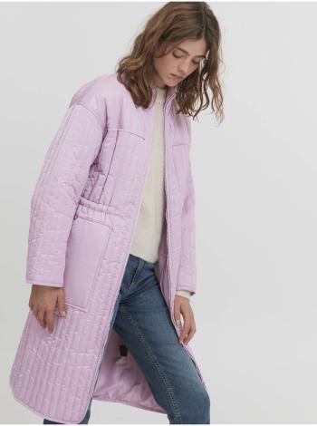 Světle fialový dámský zimní kabát ICHI