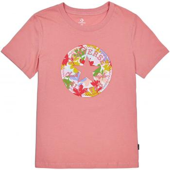 Converse FLOWER VIBES CHUCK PATCH CLASSIC TEE Dámské tričko, růžová, velikost XS