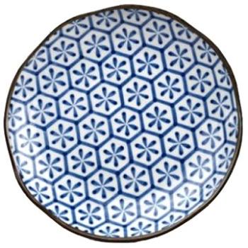 Made In Japan Mělký talíř Hexagon Flower Indigo Ikat 23 cm (MIJC6560B)