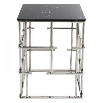 Odkládací stolek Rome – stříbrná, 40 × 40 cm
