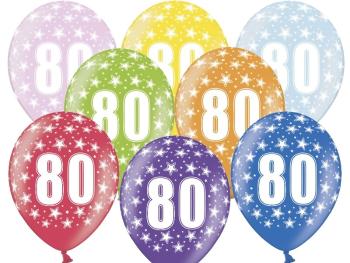 PartyDeco Balónek s číslem 80 narozeninový