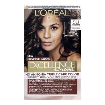 L'Oréal Paris Excellence Creme Triple Protection 48 ml barva na vlasy pro ženy 5U Light Brown na barvené vlasy; na všechny typy vlasů