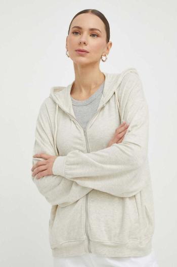 Mikina American Vintage SWEAT ML CAPUCHE ZIPE dámská, šedá barva, s kapucí, melanžová, YPA03BE24