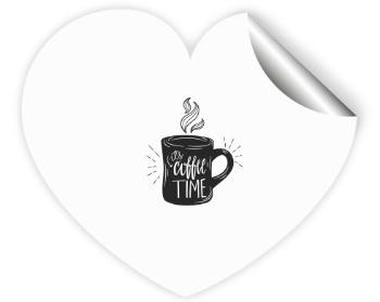 Samolepky srdce - 5 kusů Coffee time