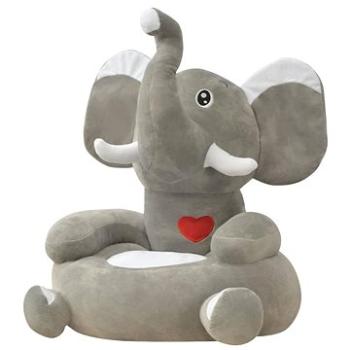 Plyšové dětské křeslo slon šedý (80159)