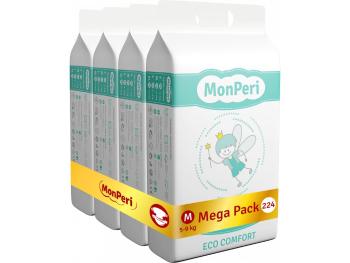 MonPeri Eco Comfort Mega Pack M 5–9 kg Eko Jednorázové dětské plenky 224 ks