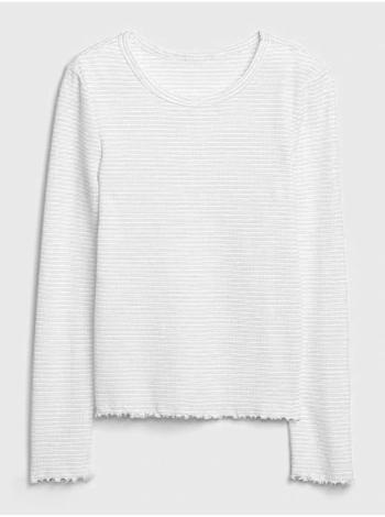 Bílé holčičí tričko waffle knit t-shirt GAP