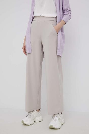 Kalhoty JDY dámské, béžová barva, široké, high waist