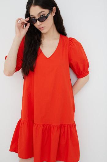 Bavlněné šaty Vero Moda červená barva, mini
