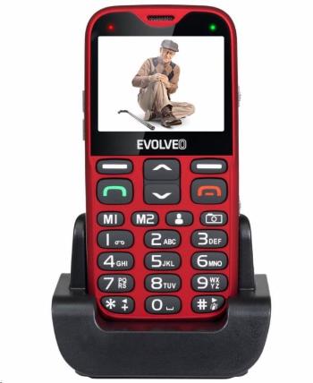 EVOLVEO EasyPhone XG, mobilní telefon pro seniory s nabíjecím stojánkem, červená