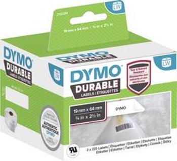 DYMO etikety v roli 64 x 19 mm polypropylenová fólie bílá 900 ks permanentní 2112284 univerzální etikety, Adresní nálepky