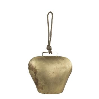 Zlatý kovový zvonek ve tvaru kravského zvonu - 40*20*20cm CIBGT20
