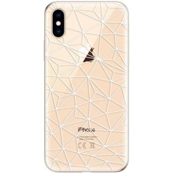 iSaprio Abstract Triangles 03 - white pro iPhone XS (trian03w-TPU2_iXS)