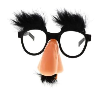 Brýle Profesor černé s knírem - GoDan
