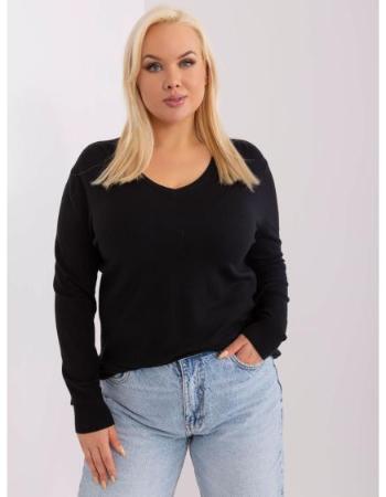 Dámský svetr plus size ve fitted střihu WEZ černý