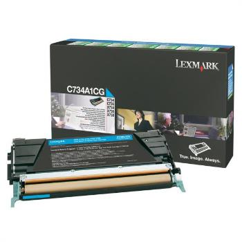 LEXMARK C734A1CG - originální toner, azurový, 6000 stran